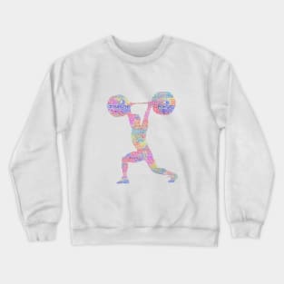 Weightlifting Strong Silhouette Shape Text Word Cloud Crewneck Sweatshirt